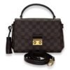 Croisette Damier Ebene Top Handle Bag in Coated Canvas, Gold hardware - Image 10
