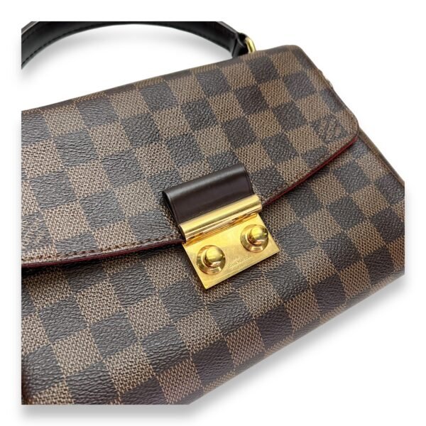 Croisette Damier Ebene Top Handle Bag in Coated Canvas, Gold hardware - Image 6