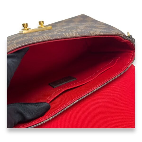 Croisette Damier Ebene Top Handle Bag in Coated Canvas, Gold hardware - Image 9