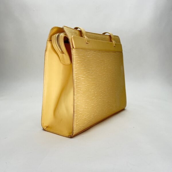 Croisette PM Yellow Top Handle Bag in Epi Leather, Gold hardware - Image 4