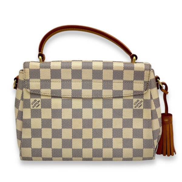 Croisette Top Handle Bag Damier Azur in Coated Canvas, Gold hardware - Image 2