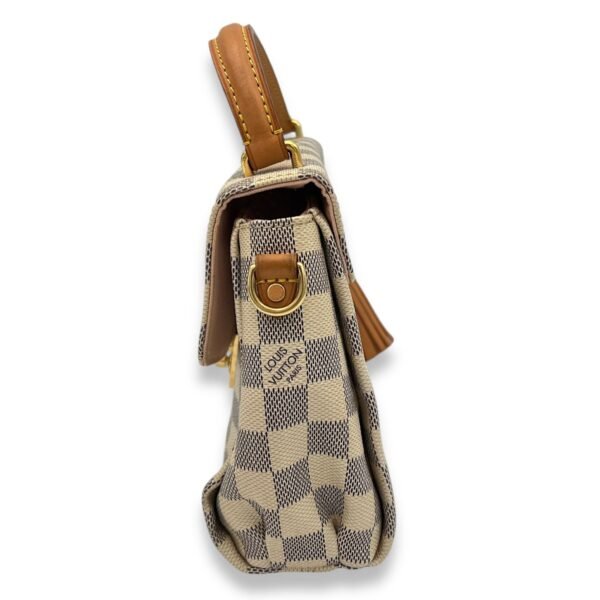 Croisette Top Handle Bag Damier Azur in Coated Canvas, Gold hardware - Image 4