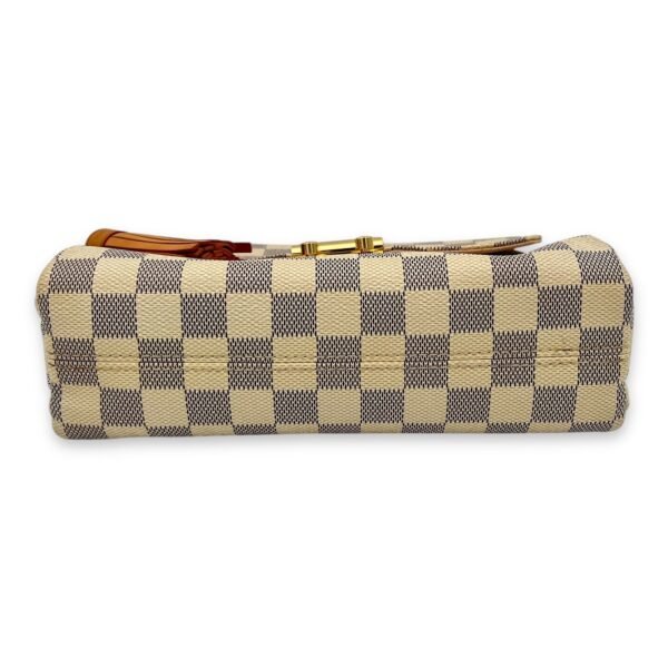 Croisette Top Handle Bag Damier Azur in Coated Canvas, Gold hardware - Image 5