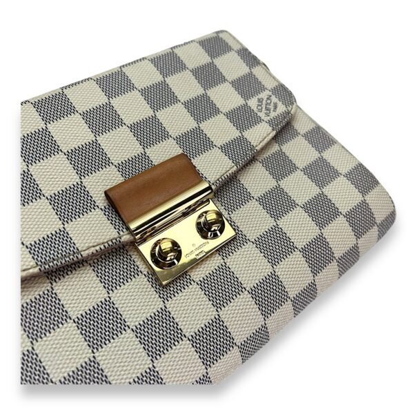 Croisette Top Handle Bag White in Coated Canvas, Gold hardware - Image 6