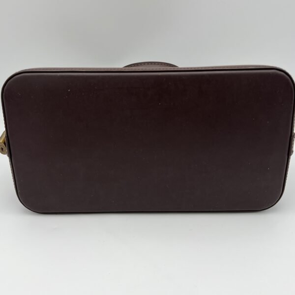 Damier Ebene Alma PM Brown Top Handle Bag in Coated Canvas, Gold hardware - Image 4