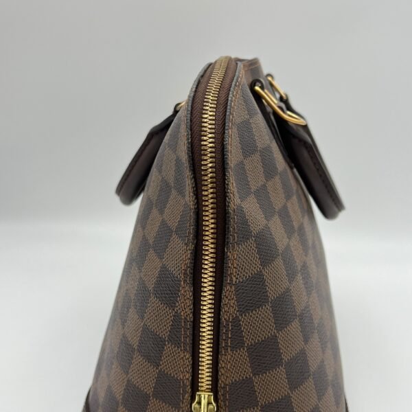 Damier Ebene Alma PM Brown Top Handle Bag in Coated Canvas, Gold hardware - Image 7