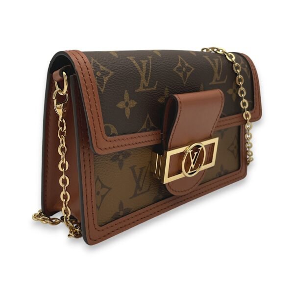 Dauphine Brown Wallet on Chain in Monogram Coated Canvas, Gold hardware - Image 3