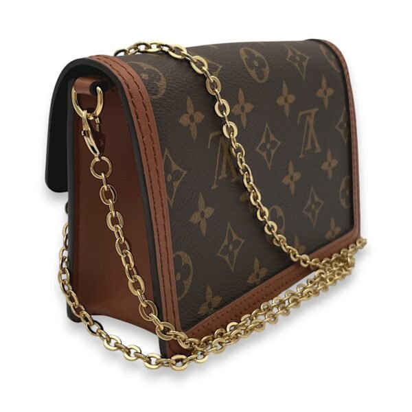 Dauphine Brown Wallet on Chain in Monogram Coated Canvas, Gold hardware - Image 4