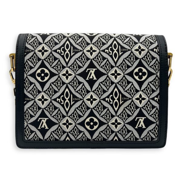 Dauphine Crossbody Bag MM Blue in Jacquard, Gold hardware - Image 2