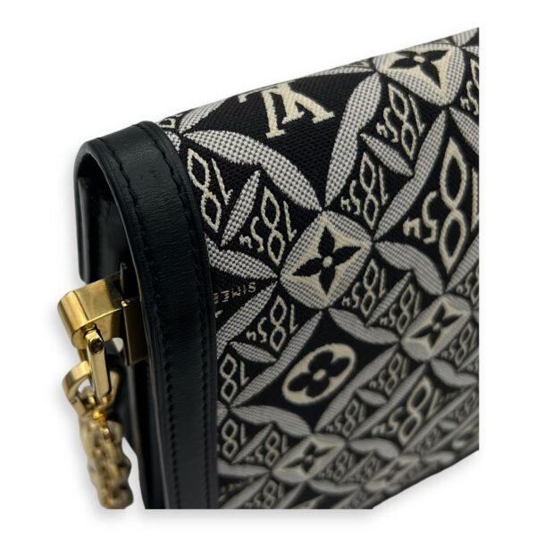 Dauphine Crossbody Bag MM Blue in Jacquard, Gold hardware - Image 7