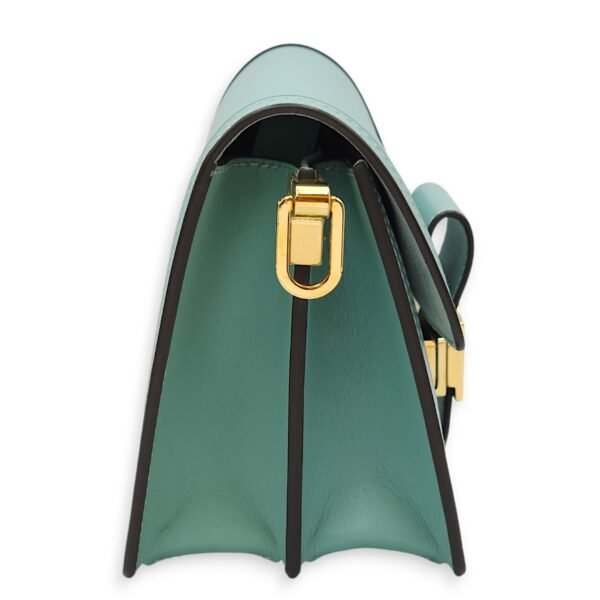 Dauphine Mini Blue Shoulder Bag in Calfskin, Gold hardware - Image 3