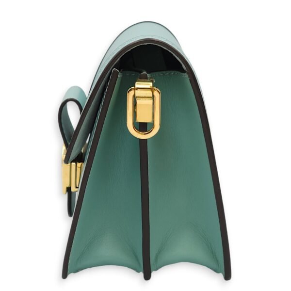 Dauphine Mini Blue Shoulder Bag in Calfskin, Gold hardware - Image 4