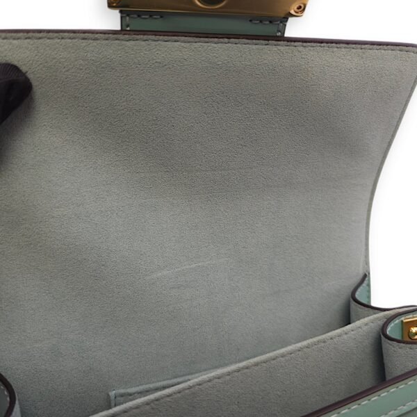 Dauphine Mini Blue Shoulder Bag in Calfskin, Gold hardware - Image 7