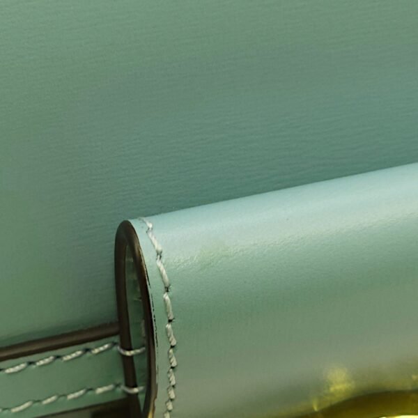 Dauphine Mini Blue Shoulder Bag in Calfskin, Gold hardware - Image 8