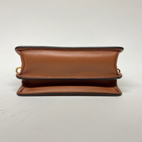 Dauphine Reverse Mini Brown Crossbody Bag in Monogram Coated Canvas, Gold hardware - Image 5