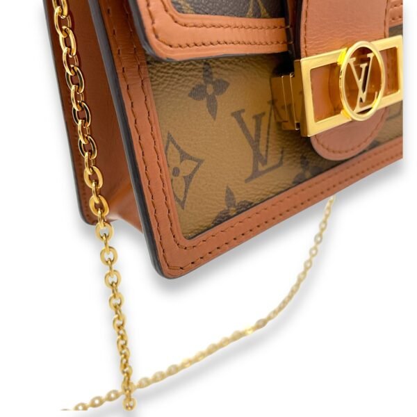 Dauphine Wallet On Chain Brown in Monogram Coated Canvas, Gold hardware - Image 10