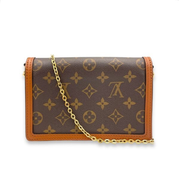 Dauphine Wallet On Chain Brown in Monogram Coated Canvas, Gold hardware - Image 2