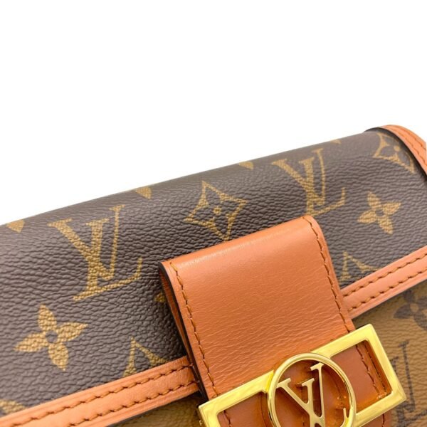 Dauphine Wallet On Chain Brown in Monogram Coated Canvas, Gold hardware - Image 6