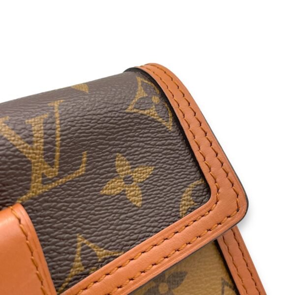 Dauphine Wallet On Chain Brown in Monogram Coated Canvas, Gold hardware - Image 9