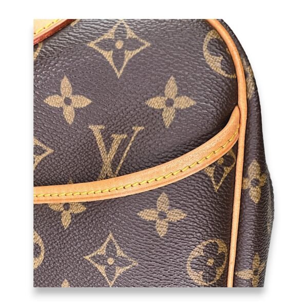 Deauville Brown Top Handle Bag in Monogram Coated Canvas, Gold hardware - Image 10