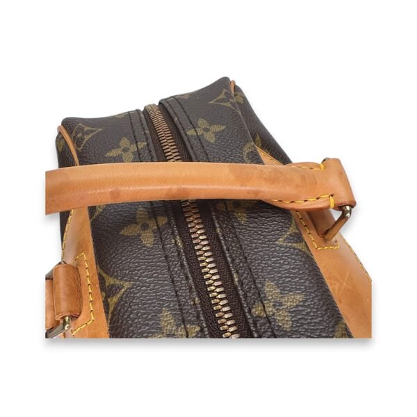 Deauville Brown Top Handle Bag in Monogram Coated Canvas, Gold hardware - Image 11