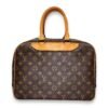 Deauville Brown Top Handle Bag in Monogram Coated Canvas, Gold hardware - Image 2