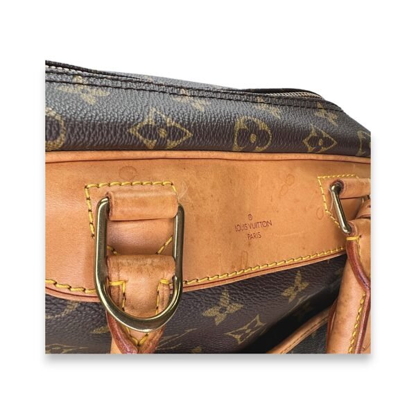 Deauville Brown Top Handle Bag in Monogram Coated Canvas, Gold hardware - Image 6