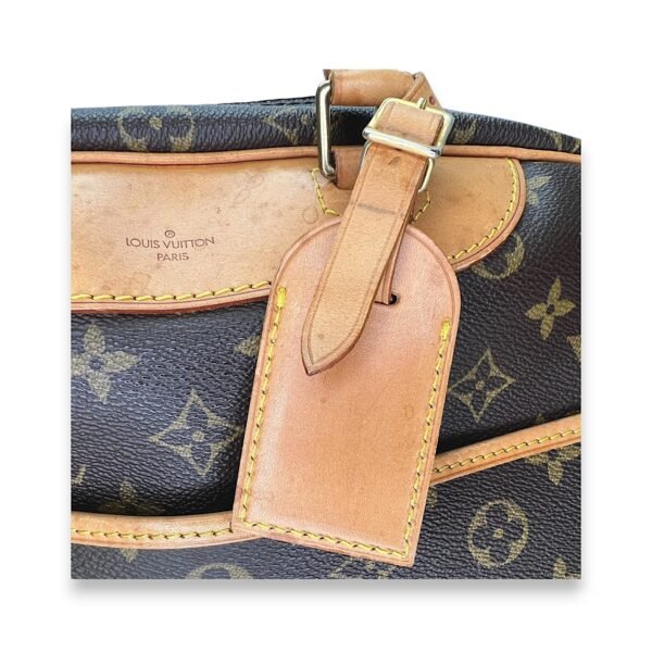 Deauville Brown Top Handle Bag in Monogram Coated Canvas, Gold hardware - Image 7