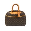 Deauville MM Brown Top Handle Bag in Monogram Coated Canvas, Gold hardware