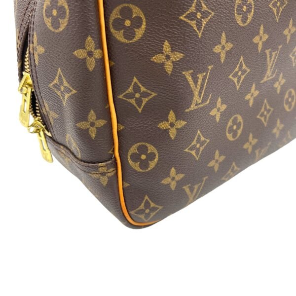 Deauville MM Brown Top Handle Bag in Monogram Coated Canvas, Gold hardware - Image 10