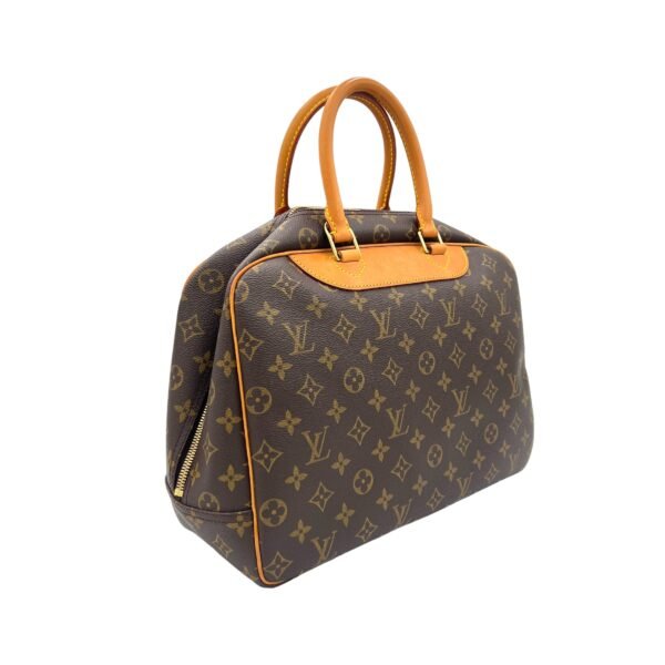 Deauville MM Brown Top Handle Bag in Monogram Coated Canvas, Gold hardware - Image 3