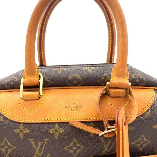 Deauville MM Brown Top Handle Bag in Monogram Coated Canvas, Gold hardware - Image 7