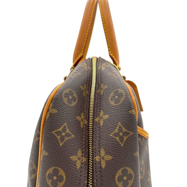 Deauville MM Brown Top Handle Bag in Monogram Coated Canvas, Gold hardware - Image 8