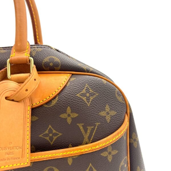 Deauville MM Brown Top Handle Bag in Monogram Coated Canvas, Gold hardware - Image 9
