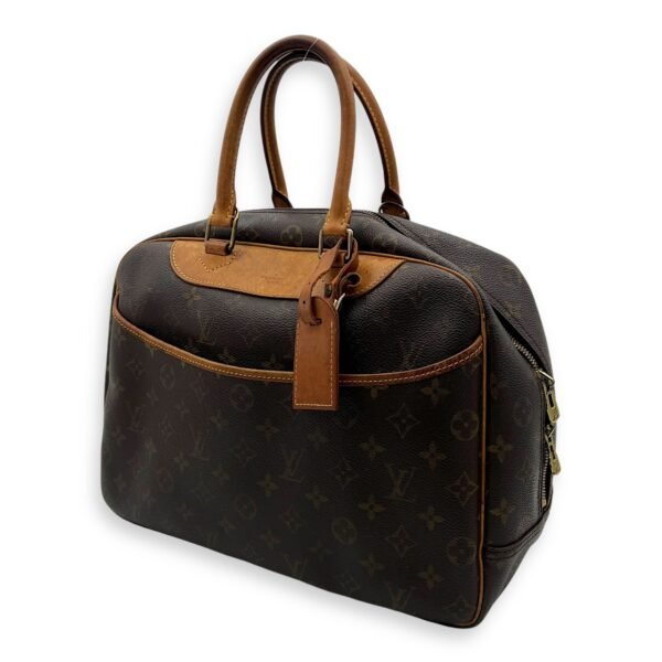 Deauville Top Handle Bag Brown in Monogram Coated Canvas, Gold hardware - Image 3