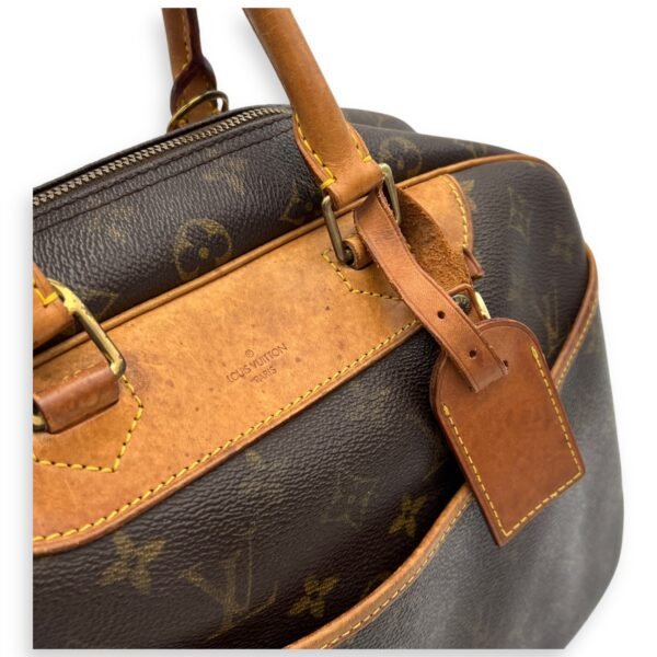 Deauville Top Handle Bag Brown in Monogram Coated Canvas, Gold hardware - Image 7
