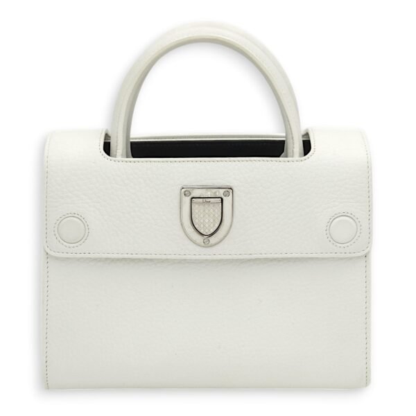 Diorever White Tote Bag in Calfskin, Silver hardware