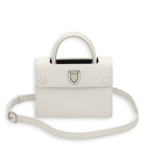 Diorever White Tote Bag in Calfskin, Silver hardware - Image 10