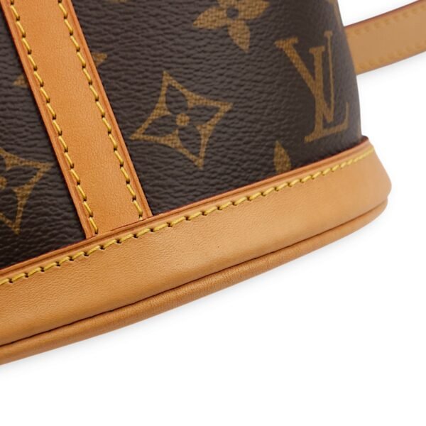 Duffle Brown Shoulder Bag in Canvas/Calf, Gold hardware - Image 10