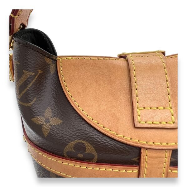 Duffle Brown Top Handle Bag in Monogram Coated Canvas, Gold hardware - Image 7