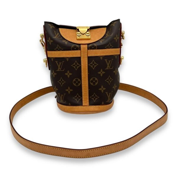 Duffle Brown Top Handle Bag in Monogram Coated Canvas, Gold hardware - Image 9
