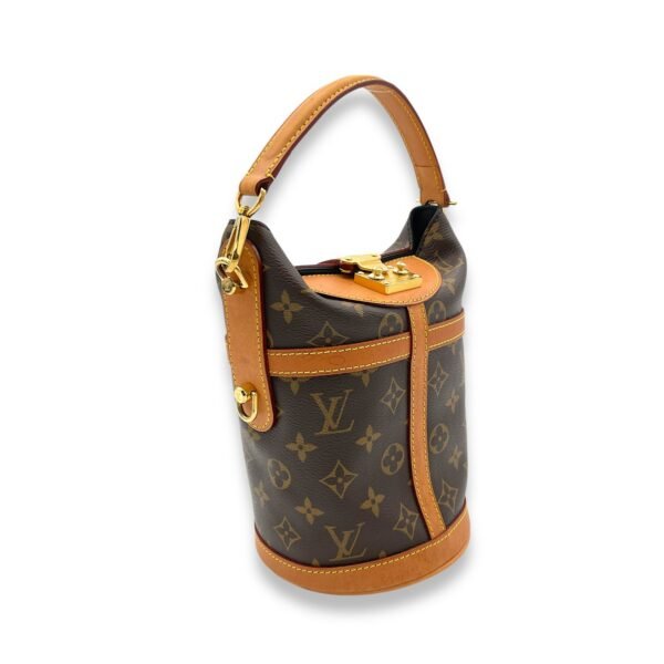 Duffle Top Handle Bag Brown in Monogram Coated Canvas, Gold hardware - Image 3