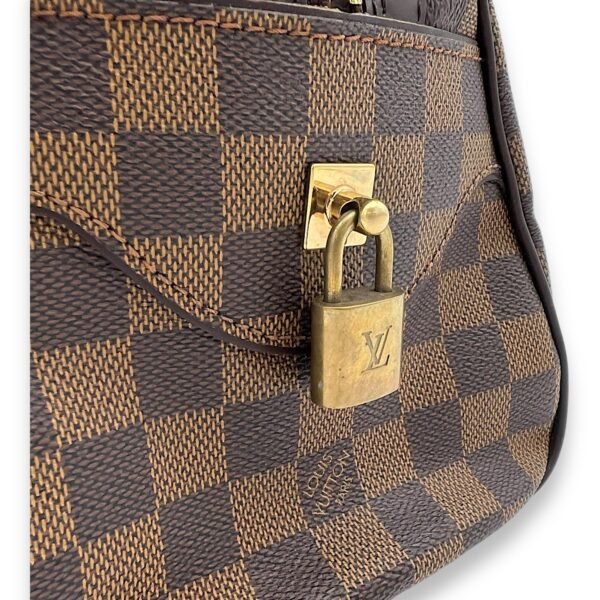 Duomo Damier Ebene Top Handle Bag in Coated Canvas, Gold hardware - Image 11
