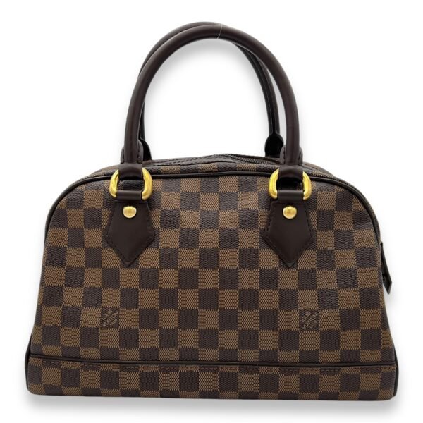 Duomo Damier Ebene Top Handle Bag in Coated Canvas, Gold hardware - Image 2