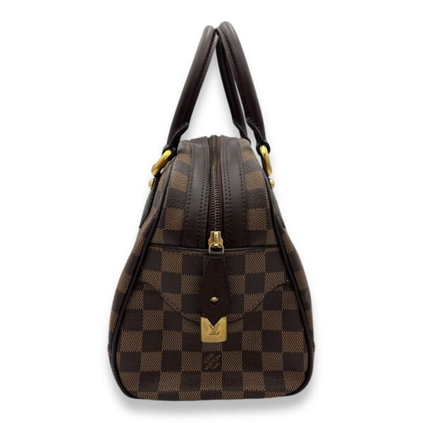 Duomo Damier Ebene Top Handle Bag in Coated Canvas, Gold hardware - Image 4