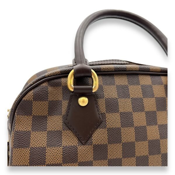 Duomo Damier Ebene Top Handle Bag in Coated Canvas, Gold hardware - Image 6