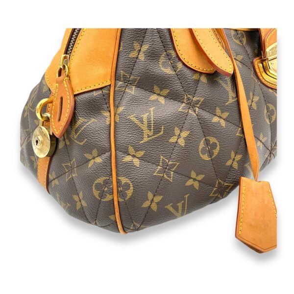 Etoile Brown Top Handle Bag in Monogram Coated Canvas, Gold hardware - Image 10
