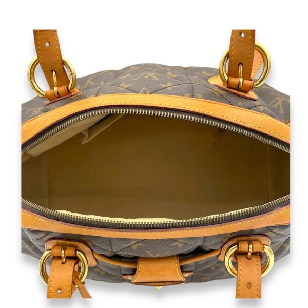 Etoile Brown Top Handle Bag in Monogram Coated Canvas, Gold hardware - Image 11