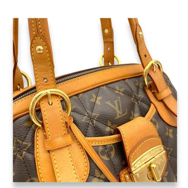 Etoile Brown Top Handle Bag in Monogram Coated Canvas, Gold hardware - Image 6