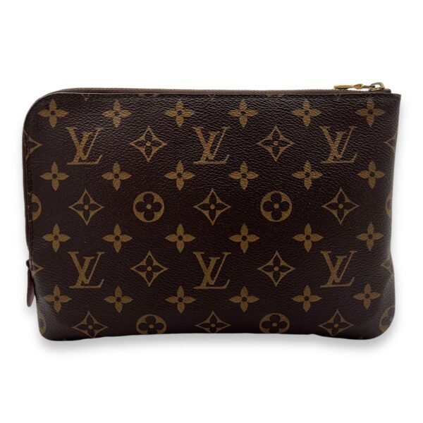 Etui Voyage Pouch PM Brown in Monogram Coated Canvas, Gold hardware - Image 2